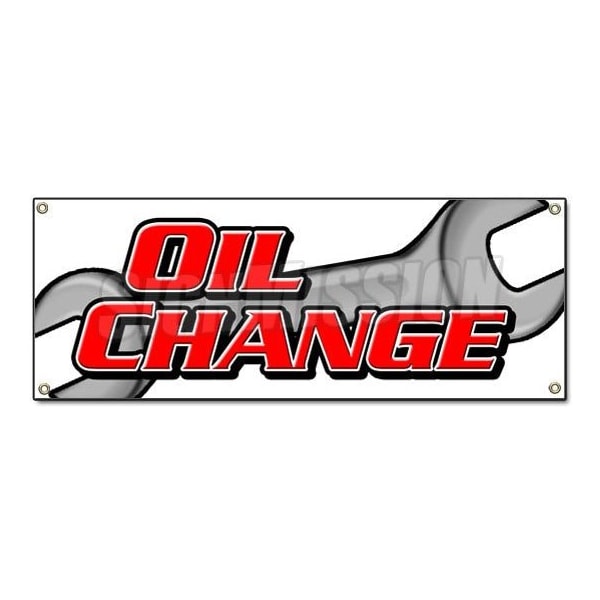Signmission OIL CHANGE BANNER SIGN car engine auto repair quick fast shop mechanic B-Oil Change - main